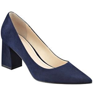 Marc Fisher Zala Blue Suede Block Heels Sz 10